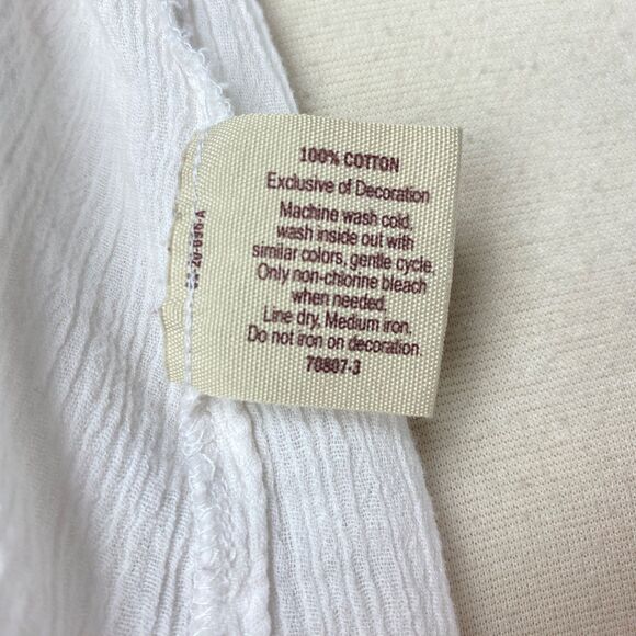 Decree White Cotton Tank Top Small Crop Cami Sequins Embroidered Festival Boho - Picture 9 of 9